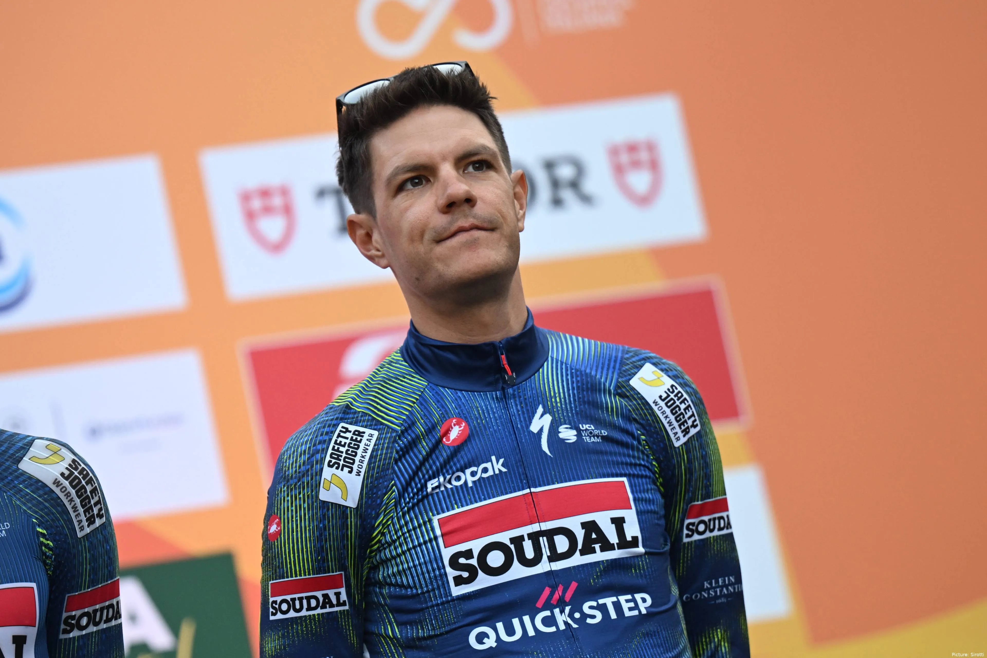 Jasper Stuyven at the team presentation of Milano-Sanremo 2026