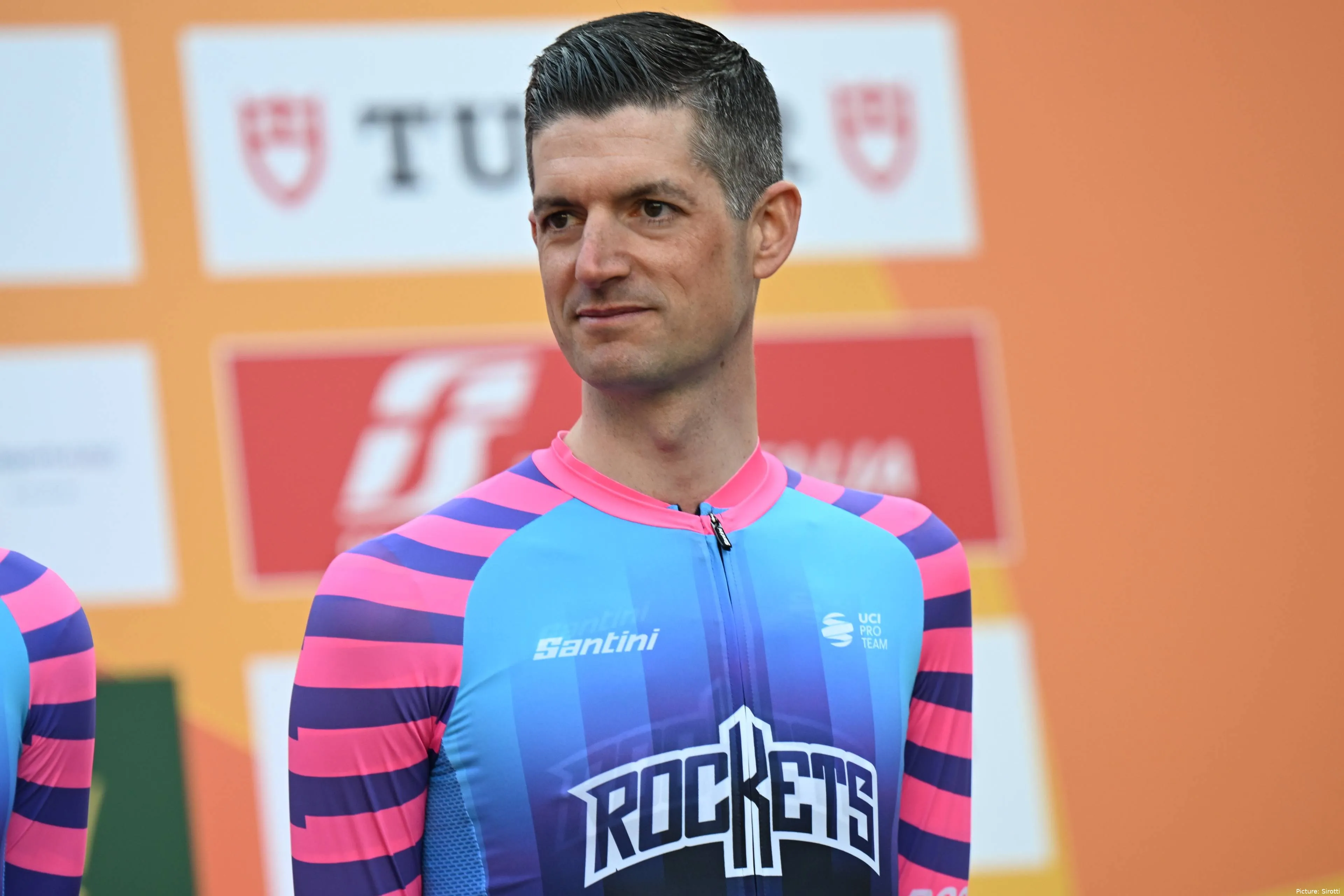 Wout Poels at the team presentation of Milano-Sanremo 2026