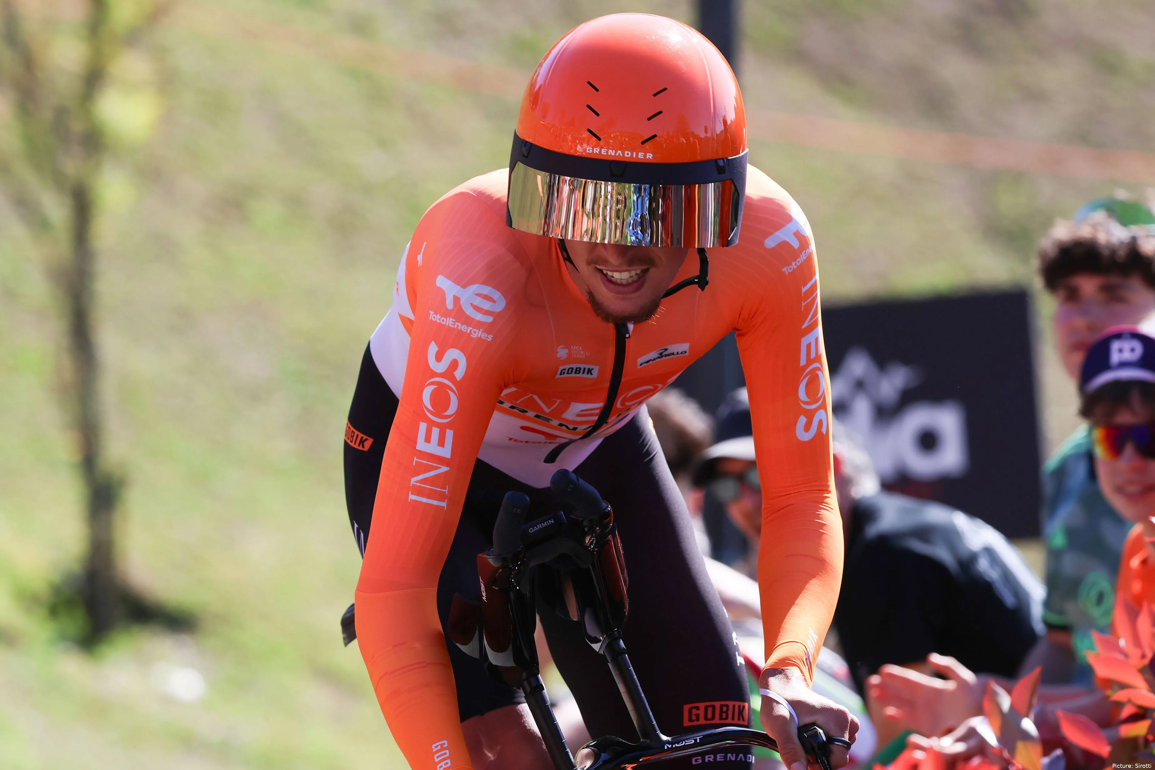 Kevin Vauquelin during the time trial at the 2026 Itzulia Basque Country