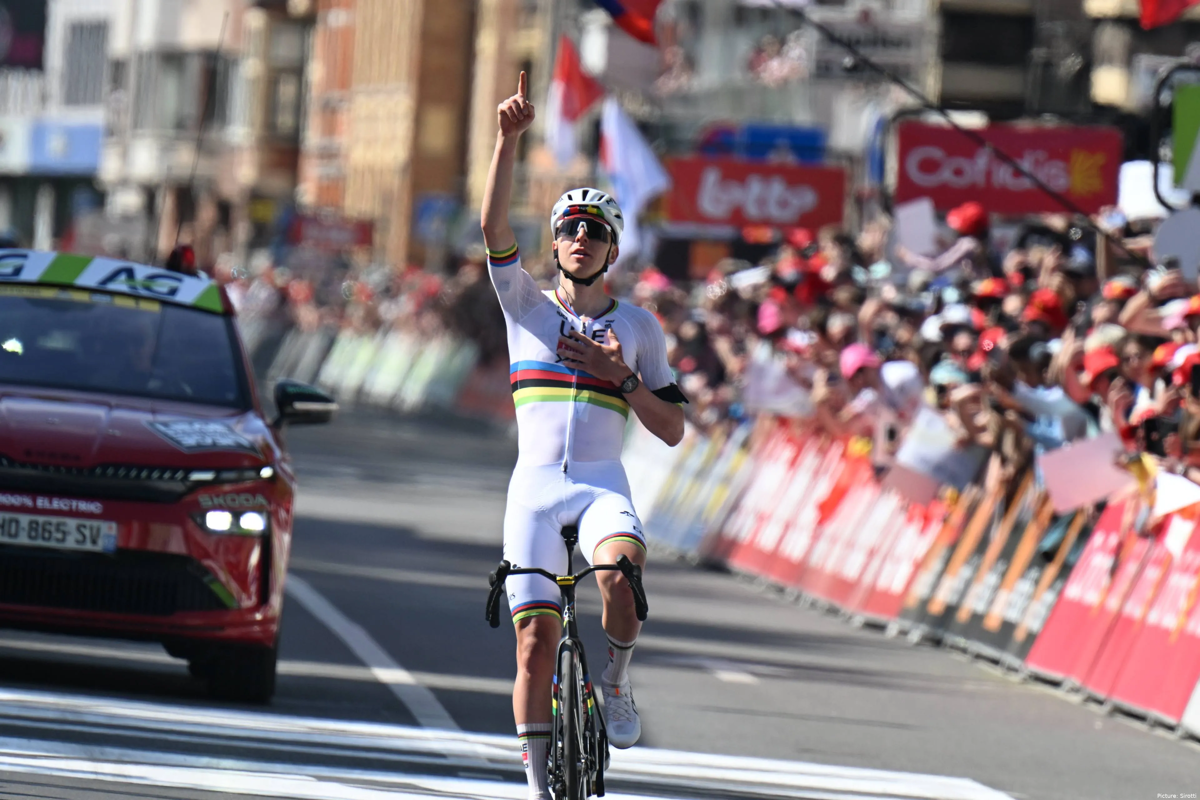 Tadej Pogacar at the 2026 Liêge-Bastogne-Liège