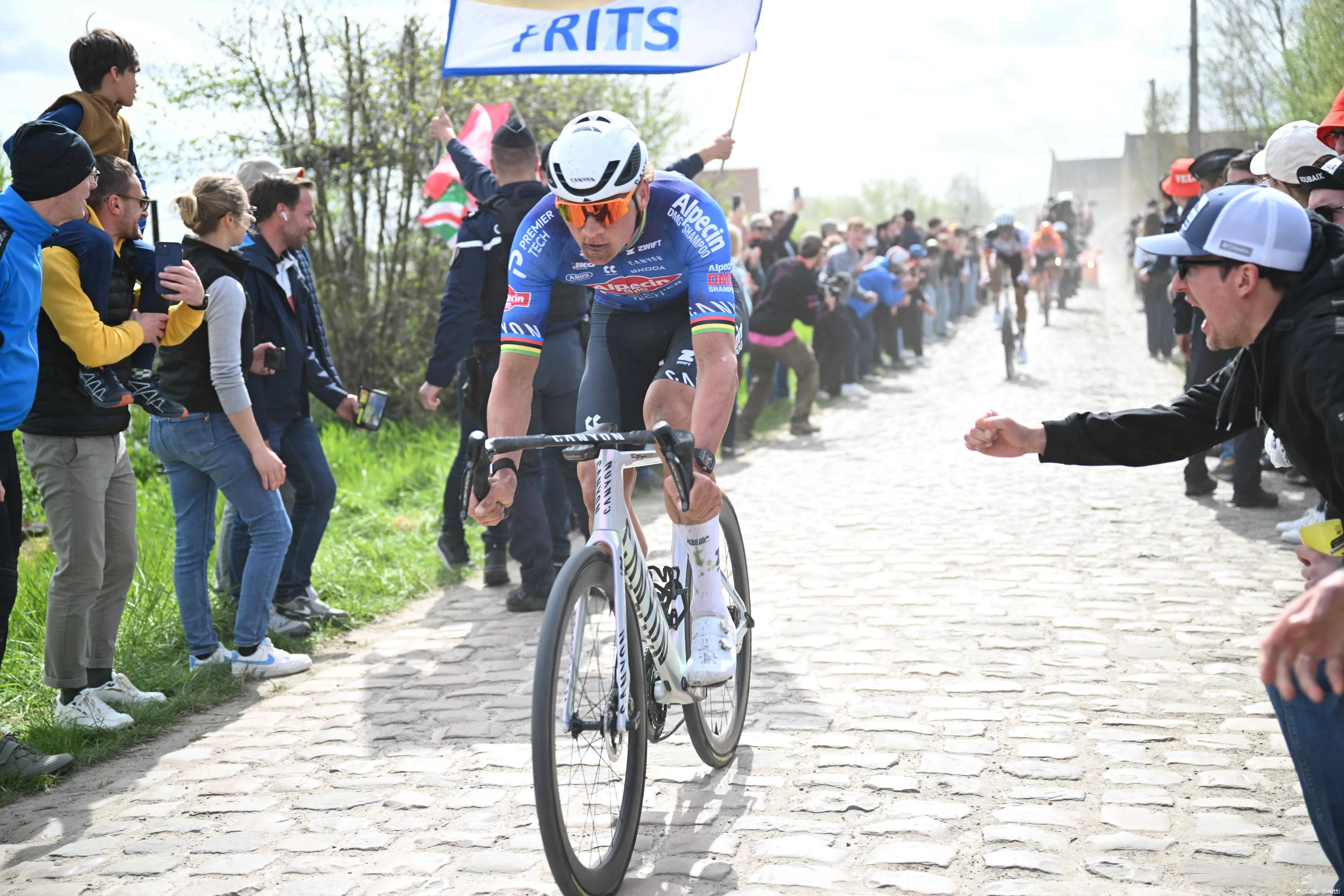 Mathieu van der Poel at the 2026 Paris-Roubaix