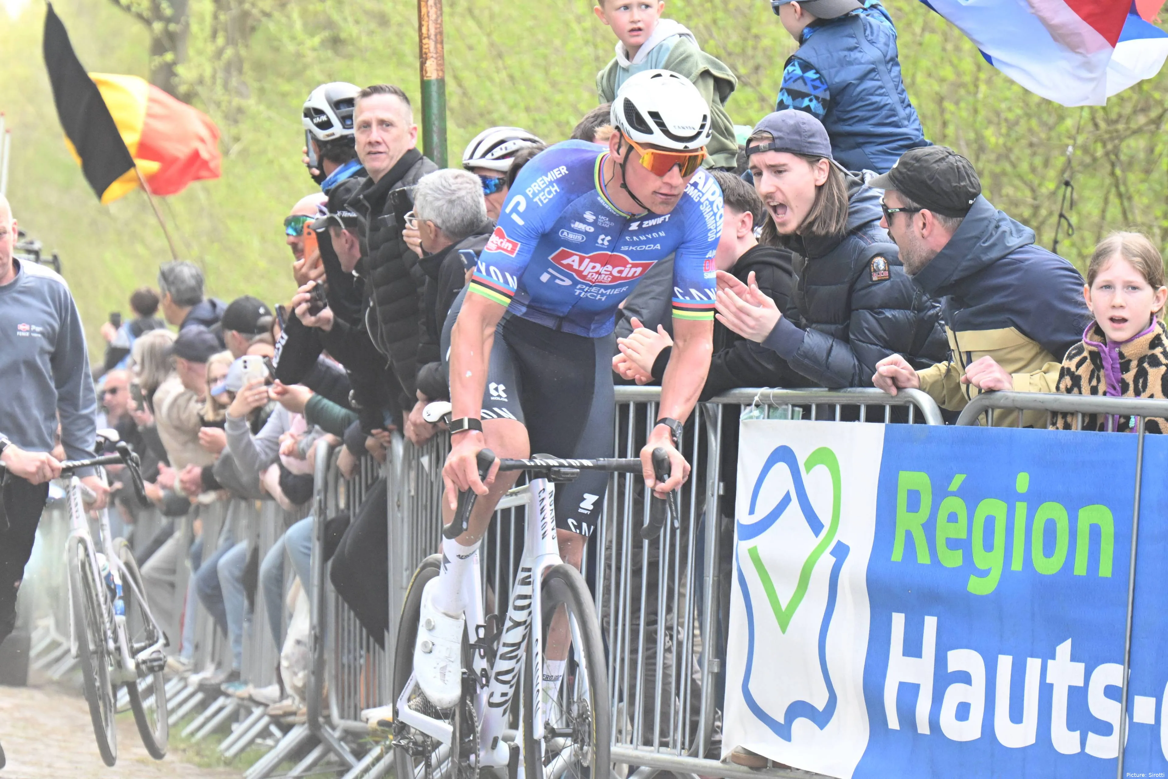 Mathieu van der Poel at the 2026 Paris-Roubaix