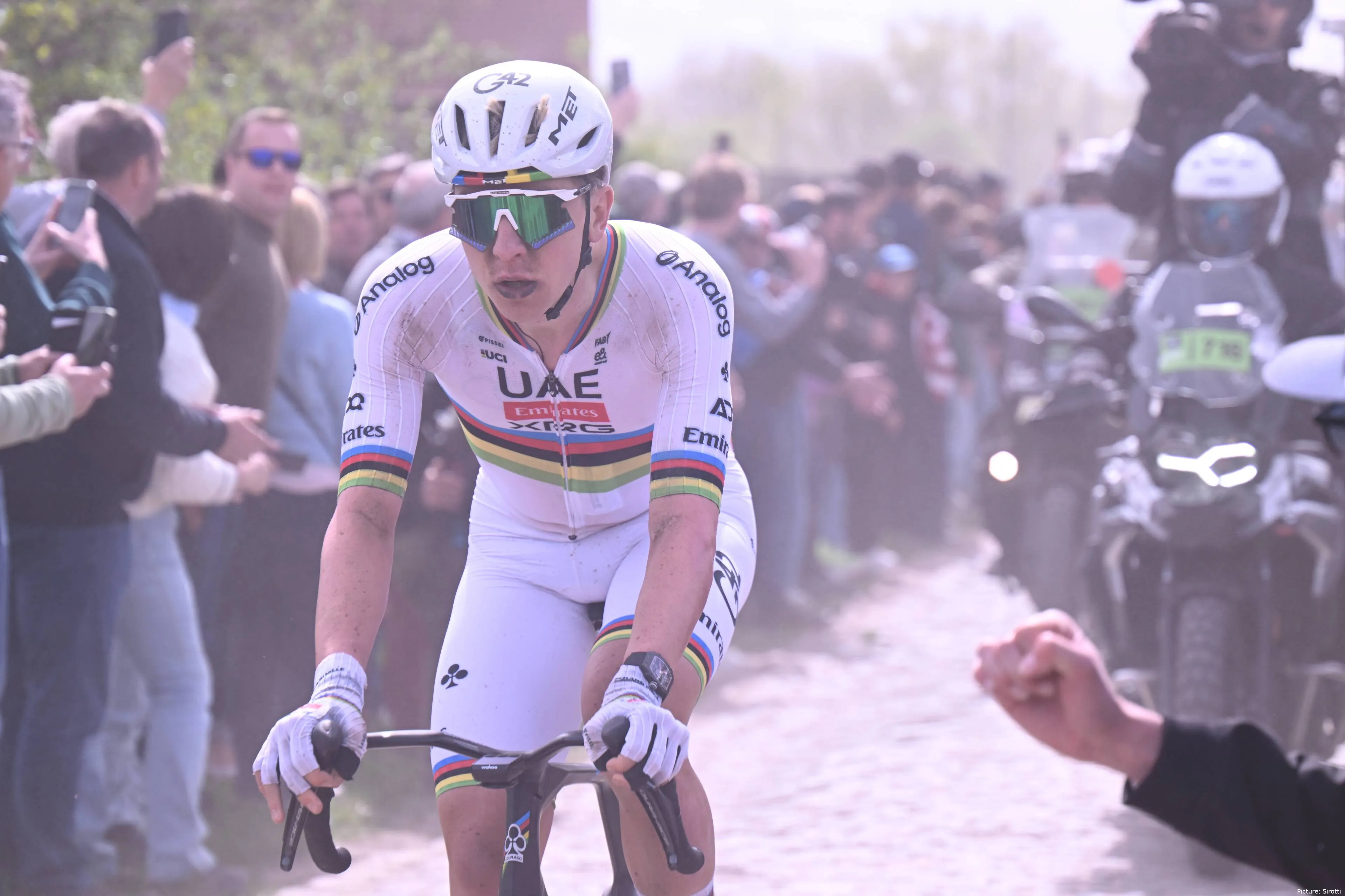 Tadej Pogacar at the 2026 Paris-Roubaix