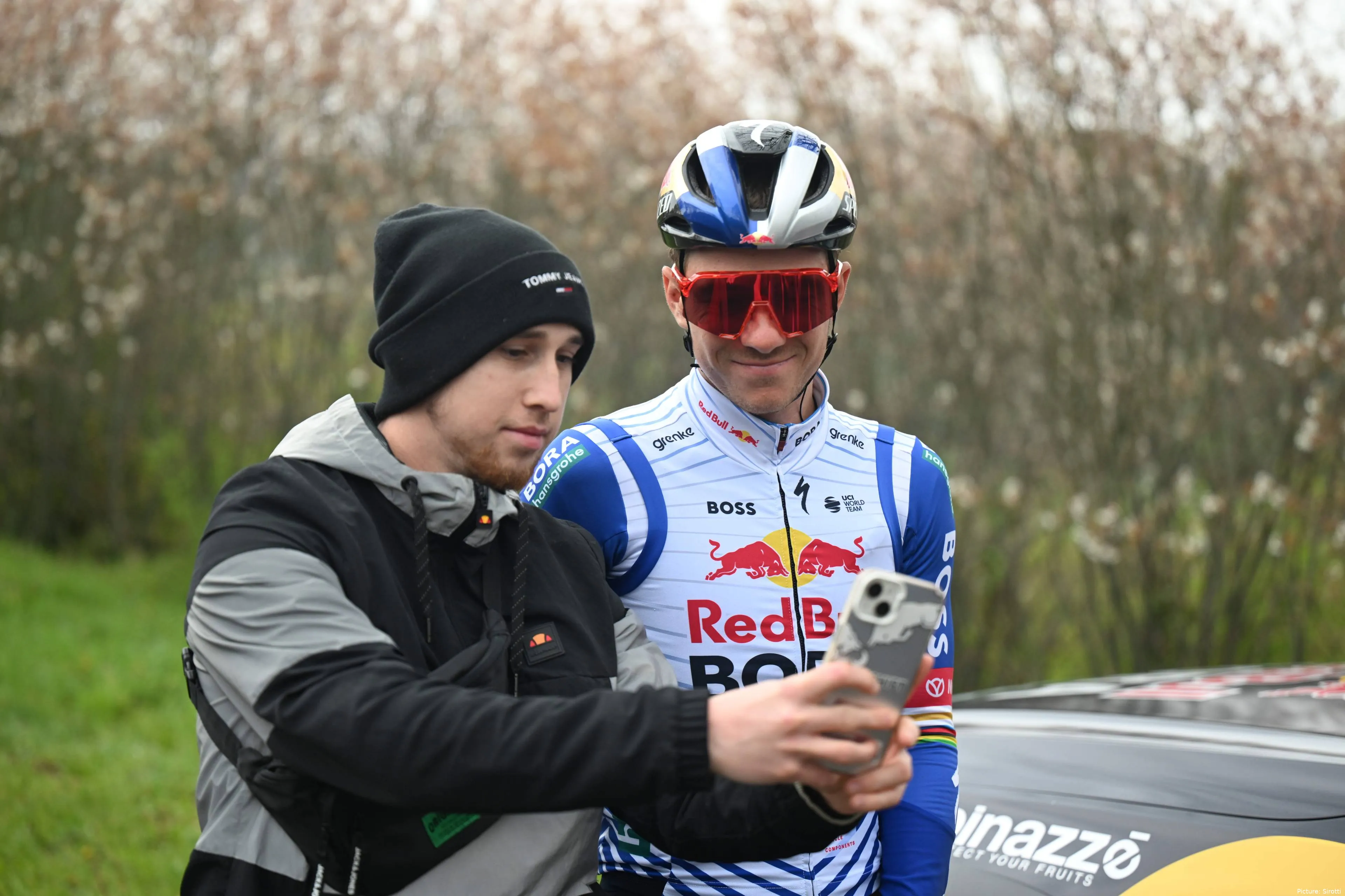 Remco Evenepoel during recon for the 2026 Tour of Flanders