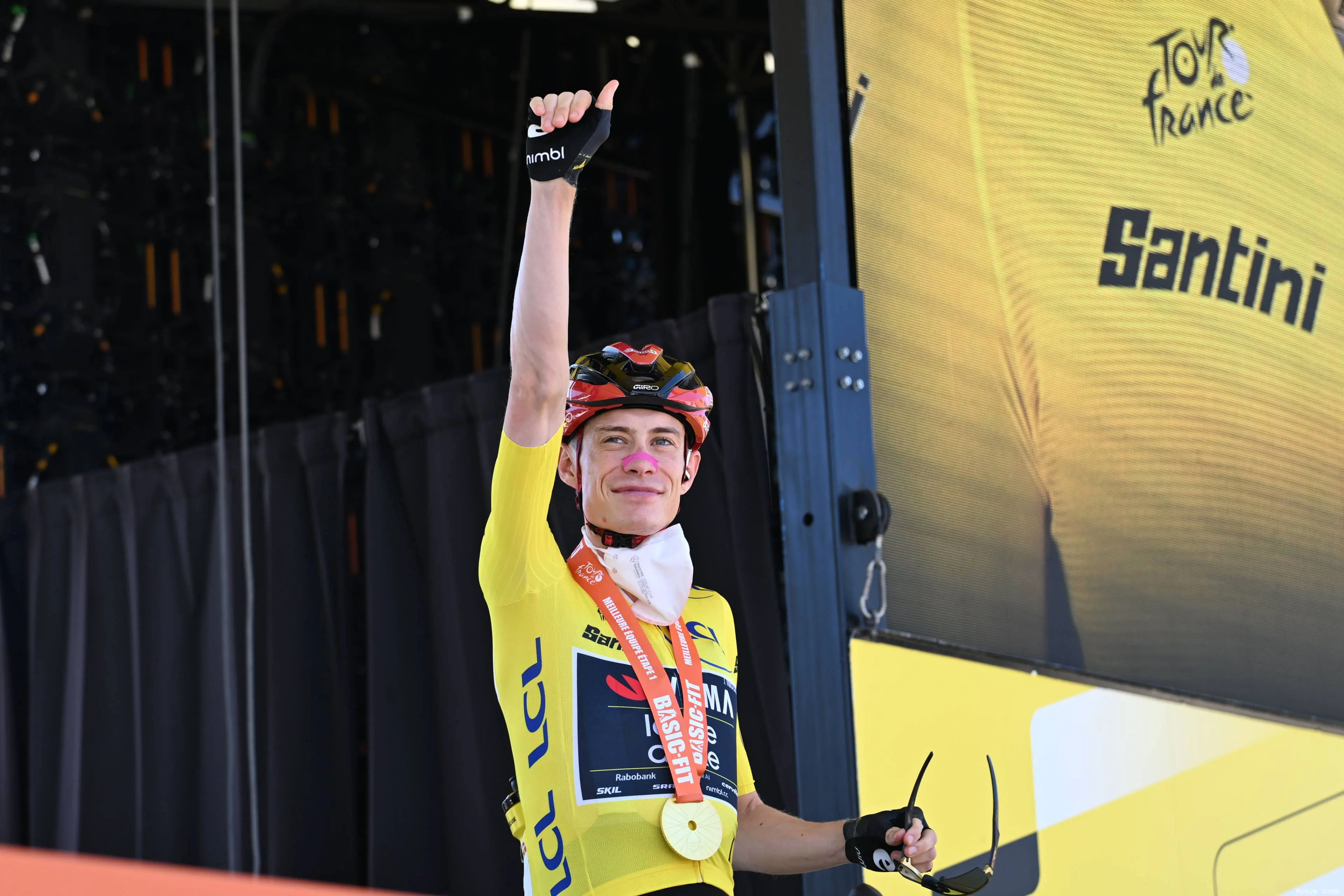 Jonas Vingegaard on stage 2 of the 2026 Tour de France