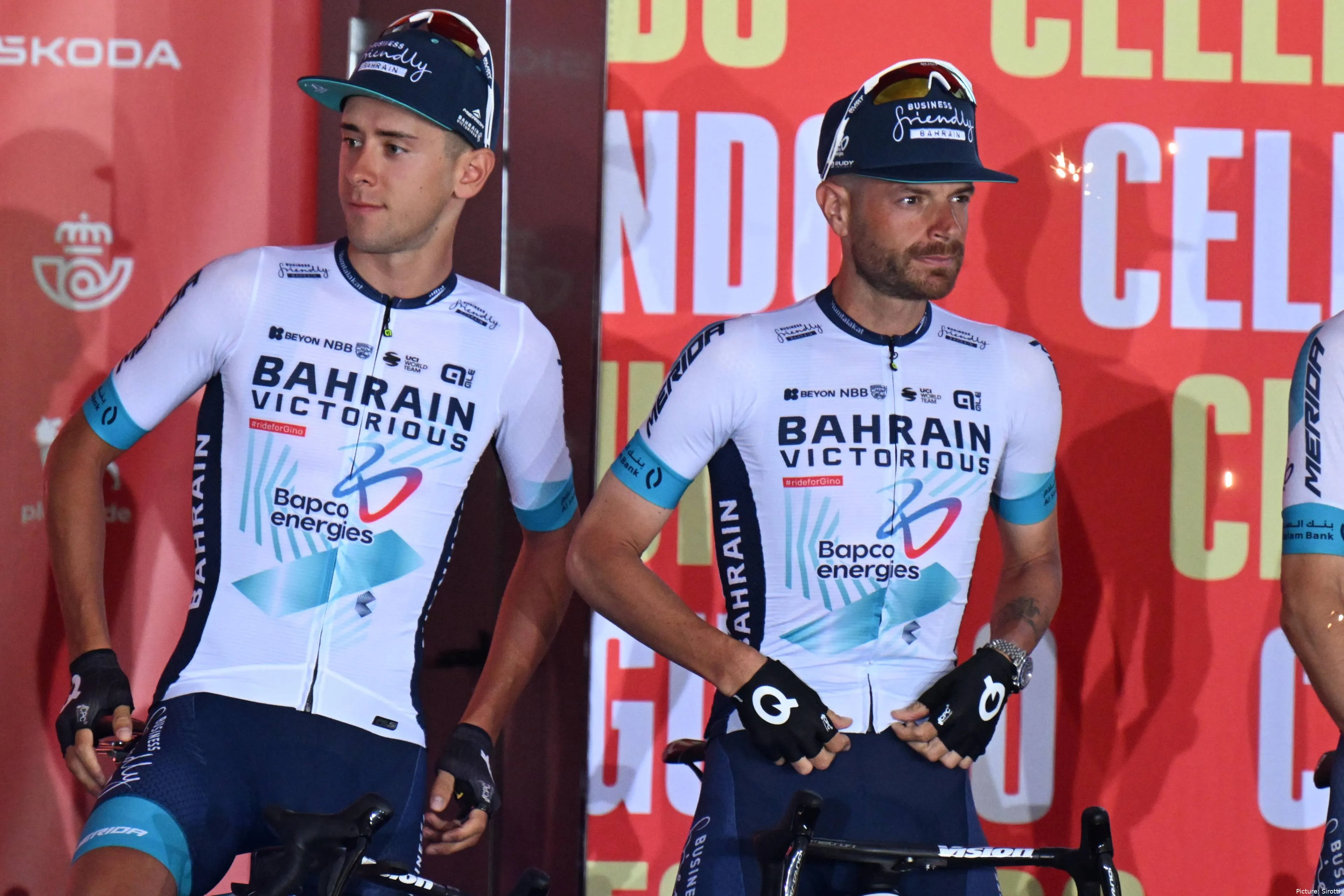 Antonio Tiberi y Damiano Caruso con Bahrain Victorious