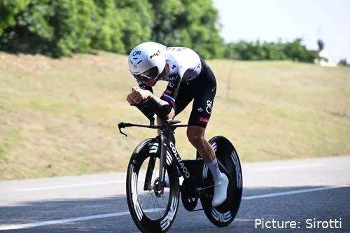 Tadej Pogacar, en la crono de la pasada Dauphiné.&nbsp;