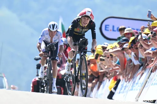 Vingegaard y Evenepoel, en la cronoescalada de Peyragudes del Tour de Francia 2025