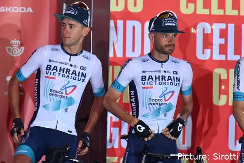 Antonio Tiberi, líder del equipo Bahrain en la Vuelta a España 2025.&nbsp;