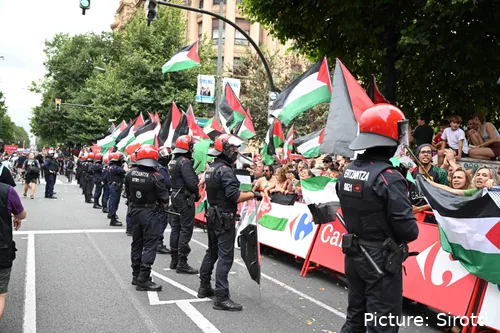 Las protestas pro Palestina suspendieron el final de la etapa 11