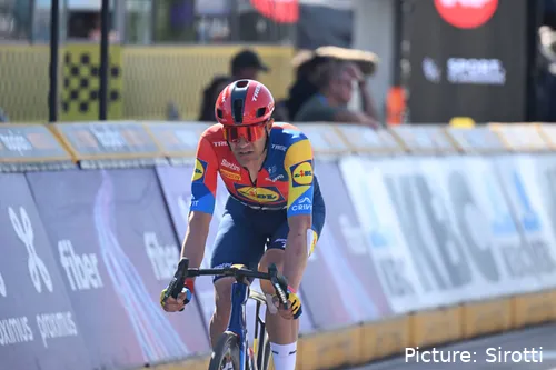 Jasper Stuyven, flamante fichaje de Soudal Quick-Step, en acción con Lidl en 2025