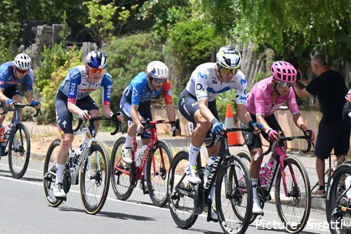 Javier Romo en el Tour Down Under 2026 con Movistar Team