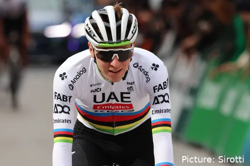 Tadej Pogacar, en la temporada 2025 con el UAE Team Emirates XRG