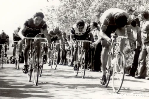 Vlaeminck y Merckx esprintando en la Coppa Placci 1974