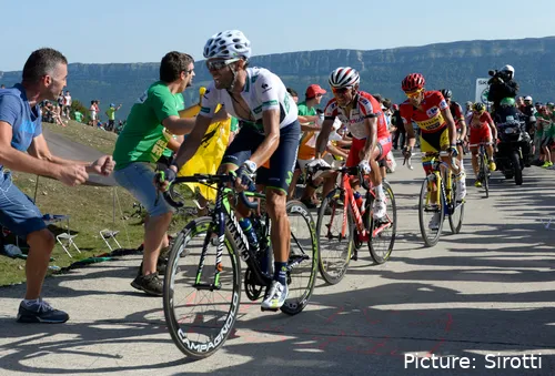 Alejandro Valverde during the 2012 Vuelta a España, followed by compatriot Joaquim Rodríguez and Alberto Contador. @Sirotti