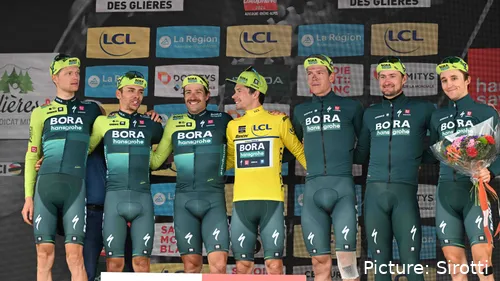 Primoz Roglic after winning the 2024 Criterium du Dauphiné. @Sirotti