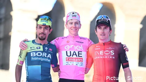 Geraint Thomas partilhou o pódio com Tadej Pogacar e Daniel Martinez na Volta a Itália