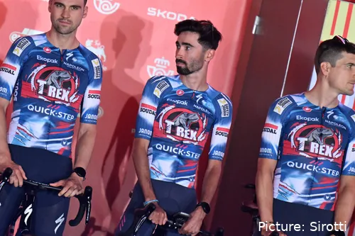 Valentin Paret-Peintre (middle) was one of the favourites to win one of the big mountain stages later in the race