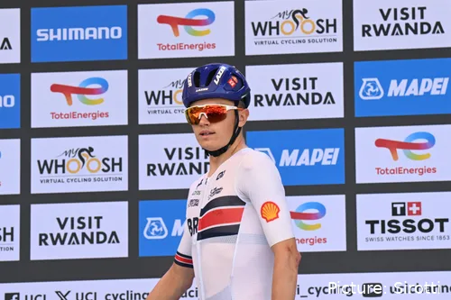 Oscar Onley for Team GB at the 2025 Kigali World Championships