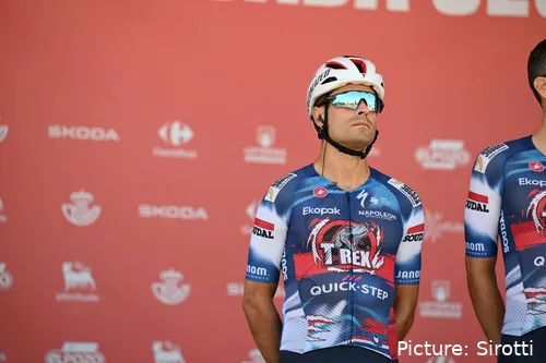 Mikel Landa at a Soudal Quick-Step race presentation