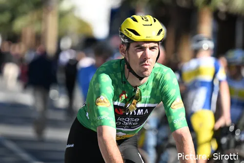 Christophe Laporte in the green jersey at the 2026 Vuelta a Andalucia