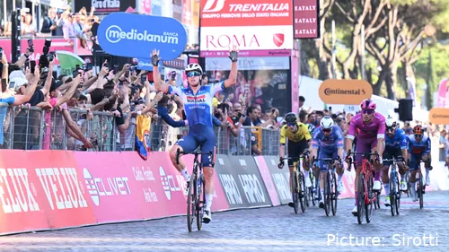 Tim Merlier won drie etappes in de Giro d'Italia van 2024.