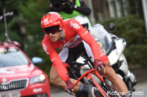 Ex-renner Marcel Kittel in actie in de Tour de France