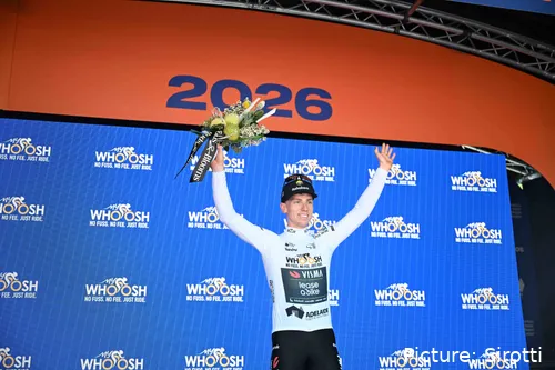 Matthew Brennan droeg kort het jongerenklassement in de Tour Down Under 2026
