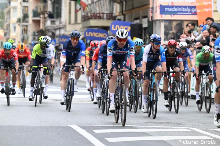 Pedersen, en la llegada de una carrera