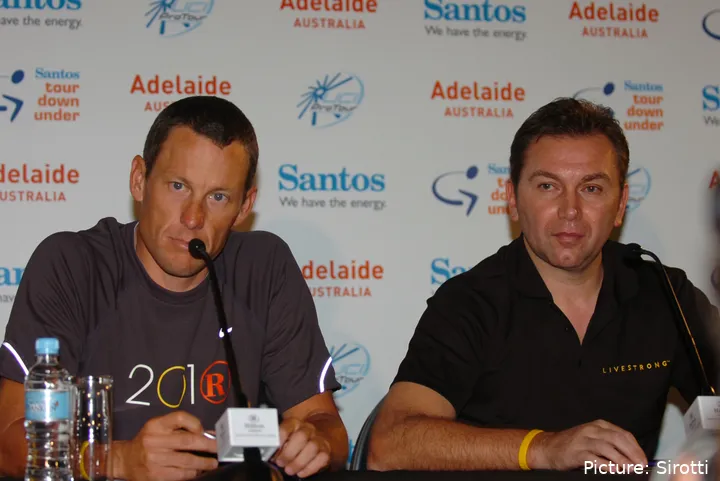 Lance Armstrong y Johan Bruyneel