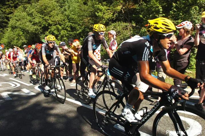Wiggins, Froome y Porte con el Team Sky