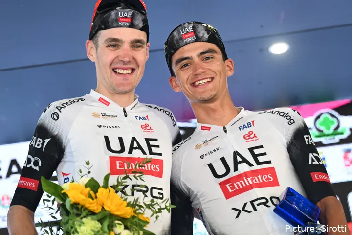 Pavel Sivakov e Isaac del Toro, compañeros en el UAE Team Emirates - XRG