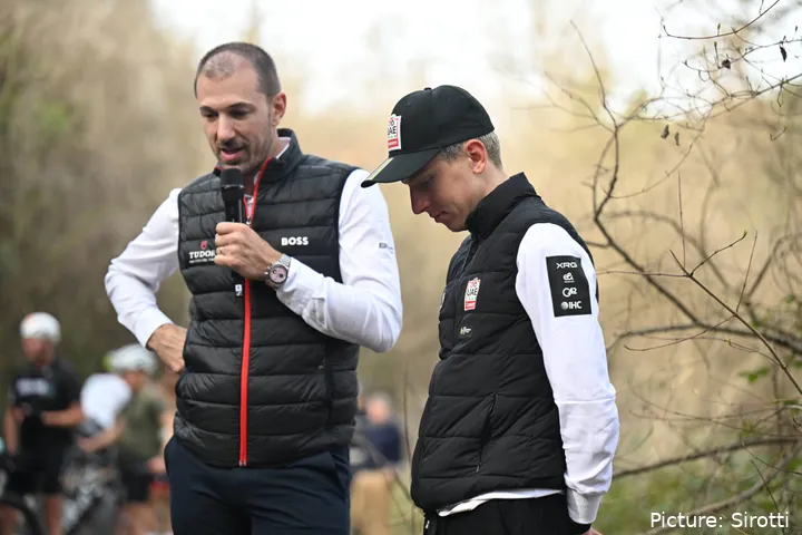 Fabian Cancellara and Tadej Pogacar