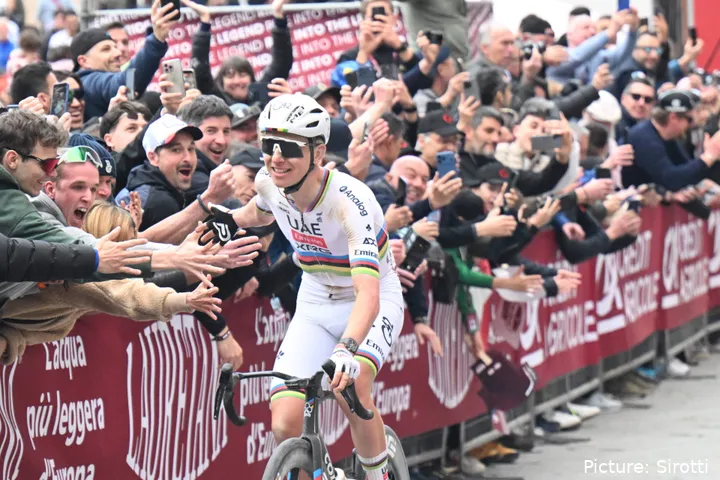 Tadej Pogacar, en la Strade Bianche 2026.