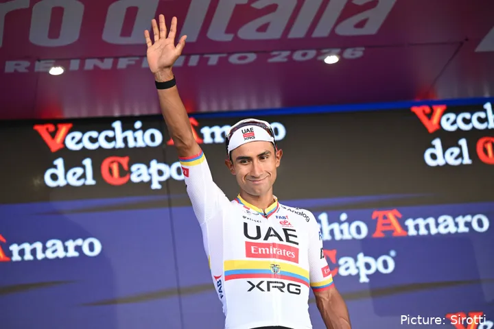 Jhonatan Narvaez, en el Giro de Italia 2026.