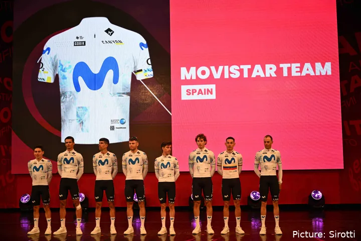 Movistar Team, en la presentación del Giro de Italia 2026.