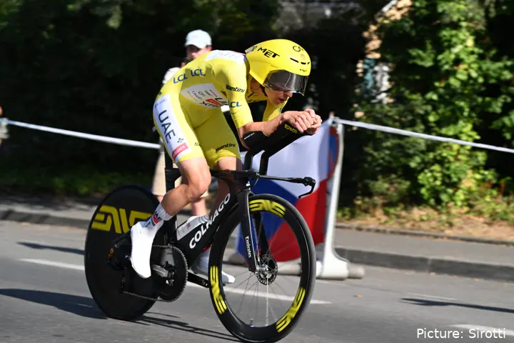 Tadej Pogacar, en la contrarreloj del Tour de Francia 2026.