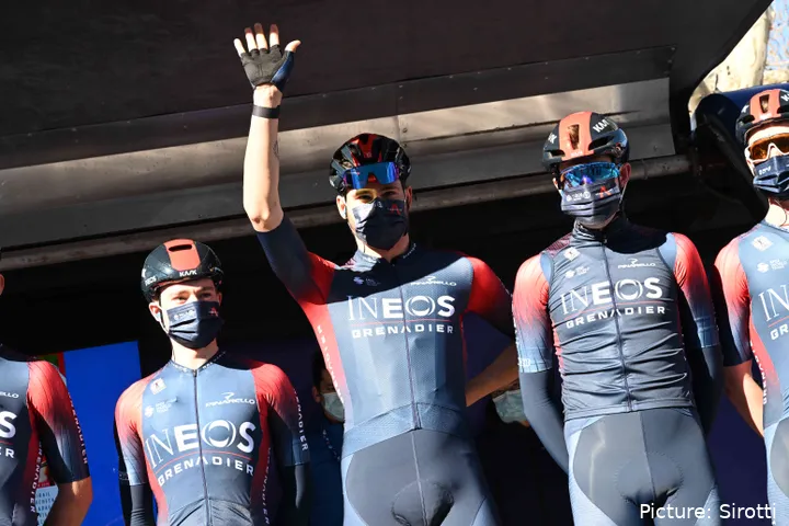 Filippo Ganna at the start of Etoile de Bessèges
