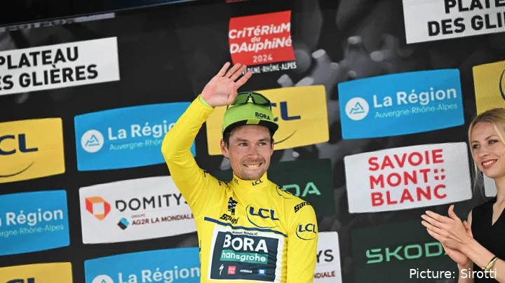 Primoz Roglic conquistou o Critérium du Dauphiné, mas quebrou na última etapa