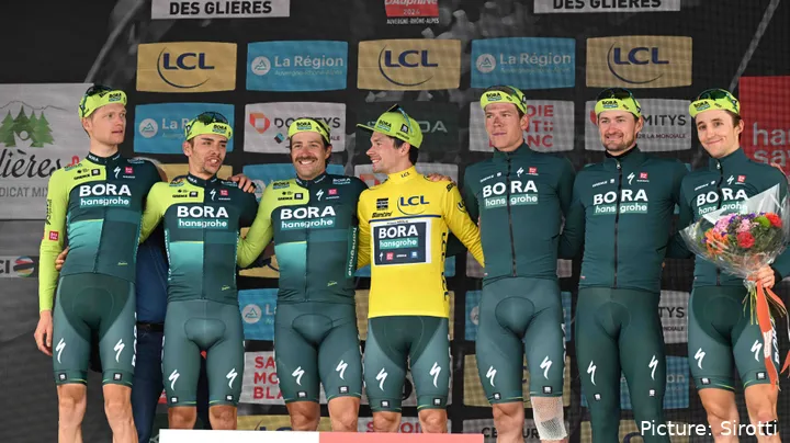 Primoz Roglic after winning the 2024 Criterium du Dauphiné. @Sirotti