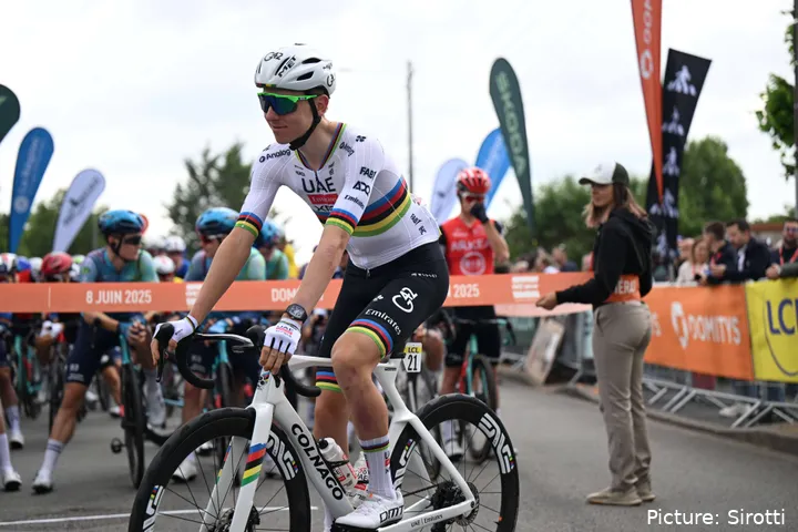 Tadej Pogacar's rainbow Colnago is now safely stored in Espargaro's collection