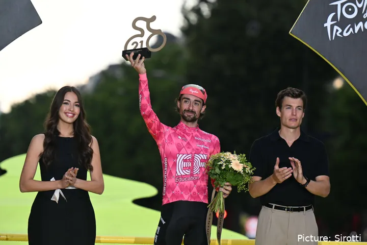 Ben Healy foi o ciclista mais combativo do Tour 2025. @Sirotti&nbsp;