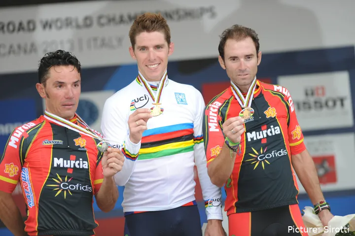 The top 3 at the 2013 Florence World Championships road race
