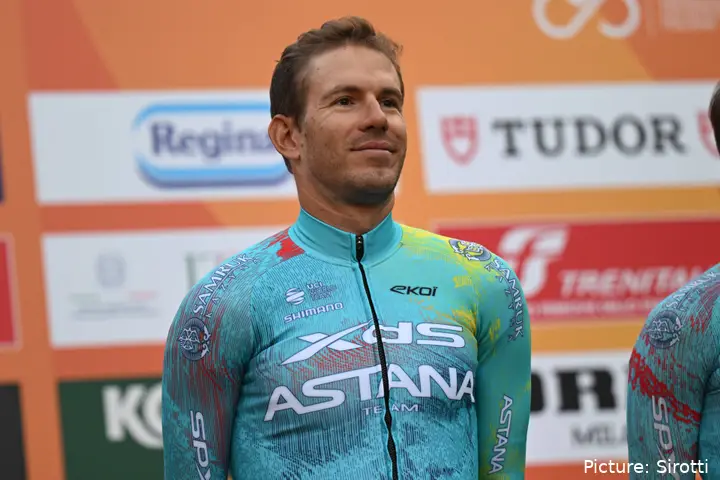 Davide Ballerini at the team presentation of Milano-Sanremo 2026