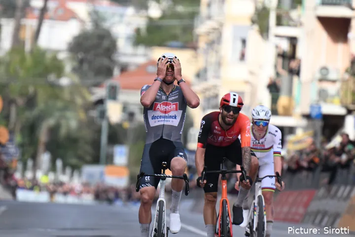 Mathieu van der Poel bate Ganna e Pogacar ao sprint para vencer a Milão–Sanremo 2025
