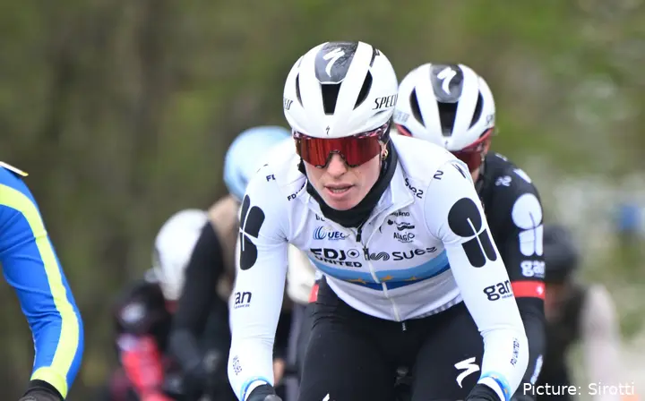 Demi Vollering during recon for the 2026 Tour of Flanders