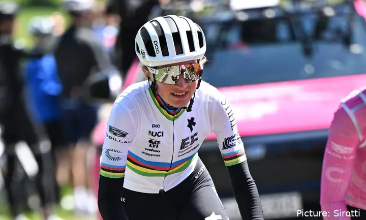Magdeliene Vallieres during recon for Liege-Bastogne-Liege 2026