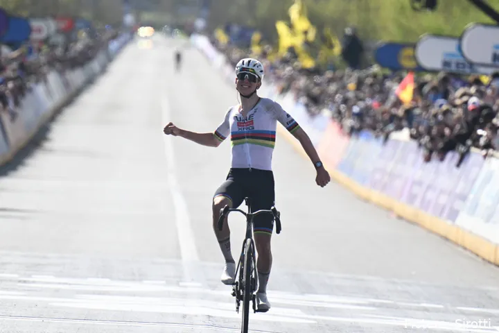 Tadej Pogacar, at the Tour des Flandres 2026