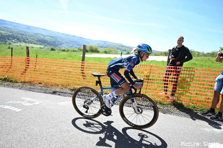 Urska Zigart during recon for Liege-Bastogne-Liege 2026