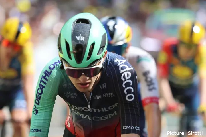 Paul Seixas in action on Stage 6 of the 2026 Tour de France